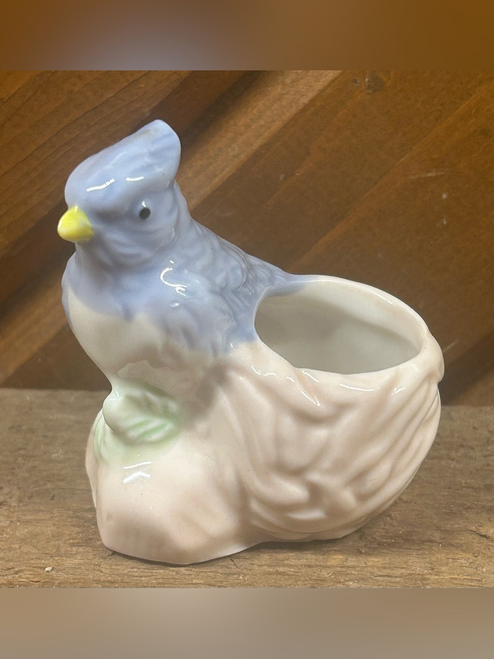 Vintage Blue Bird Porcelain Toothpick Holder/Planter - Picture 2 of 7